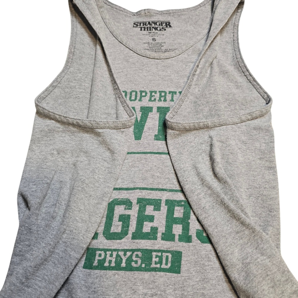 Stranger Things Unisex Heather Grey Hawkins Tigers Tank Top S - Picture 3 of 8